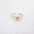 Gouden stainless steel ring met ovale bolvorm en verstelbare band.