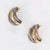Stainless steel oorbellen van goud en bruin