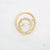 Gouden stainless steel ring met open spiraalvorm en glanzende afwerking.