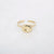 Gouden stainless steel ring met gladde organische ovale vorm en verstelbare band.