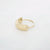 Gouden stainless steel ring met geribbelde structuur en verstelbare maat.