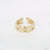Gouden stainless steel ring met verstelbare pasvorm en golvend dubbelband design.