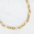 Gouden stainless steel schakelketting met fijne en gladde schakels en verstelbare sluiting.