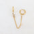 Cross White Chain Earring GLD 