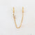 Cross White Chain Earring GLD 