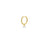 Rectangle Crystal Single Hoop – Gold Plated